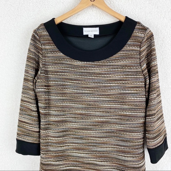 RONNI NICOLE 3/4 Sleeve Knit Shift Dress Size:  10 - Picture 3 of 6